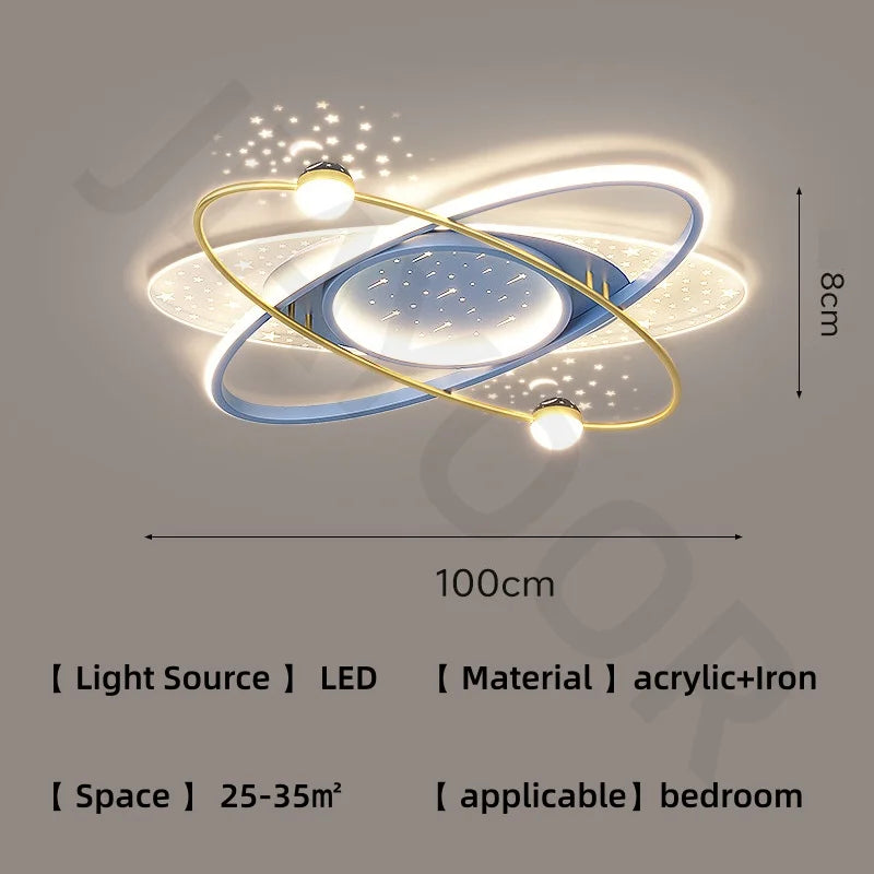 Surface mount starry chandelier in white plated metal, assembly required