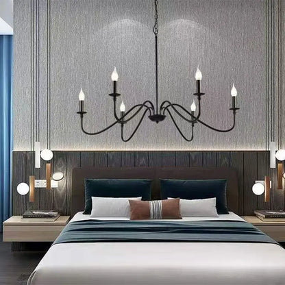 Open metal frame chandelier with no shades, bulbs sold separately