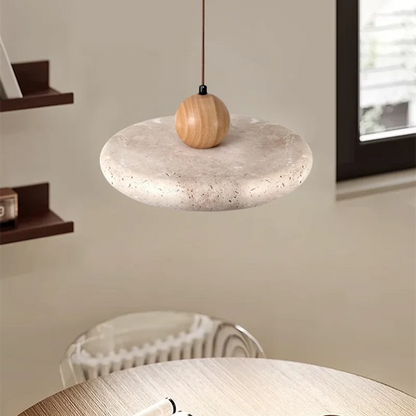 Small 15 centimetre travertine chandelier with LED bulb included