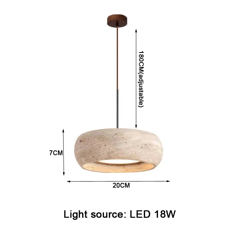 Travertine Disc Pendant Light