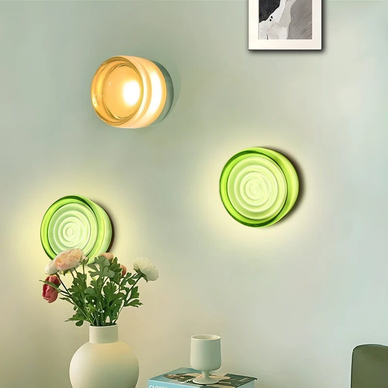 acrylic outdoor wall sconce, side profile showing mounting depth