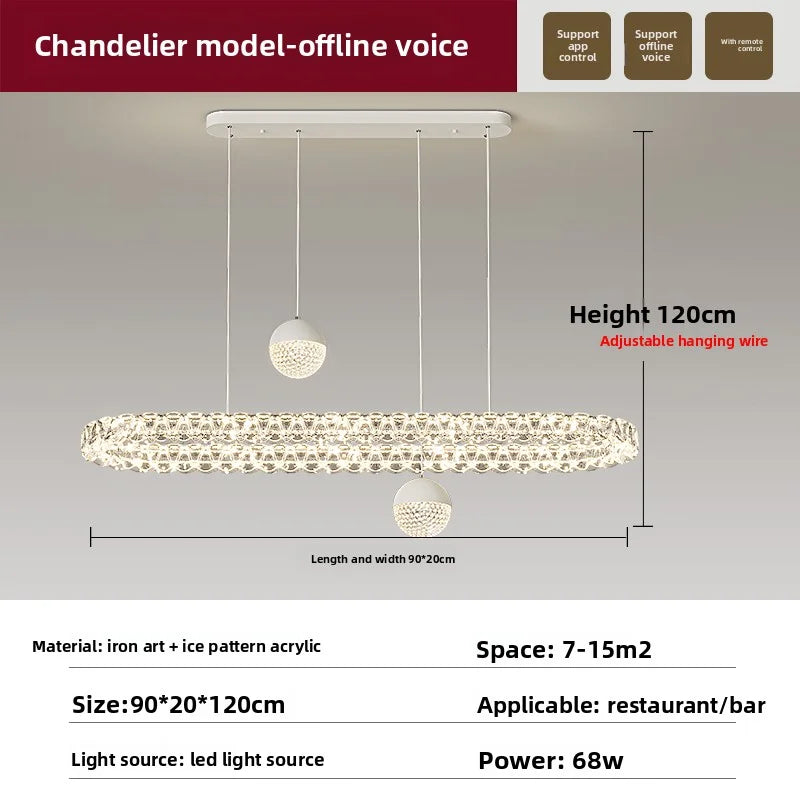 White acrylic ceiling chandelier at 19.7 in diameter for a study