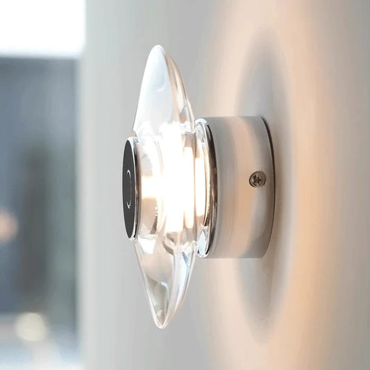 crystal wall sconce, front view on white background