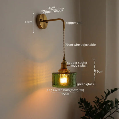 Green Copper LED Wall Sconce