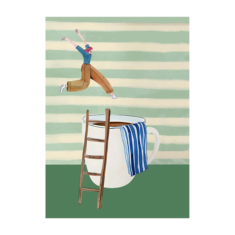 Coffee Diver Trendy Canvas Wall Art Print