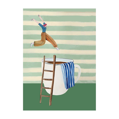Coffee Diver Trendy Canvas Wall Art Print
