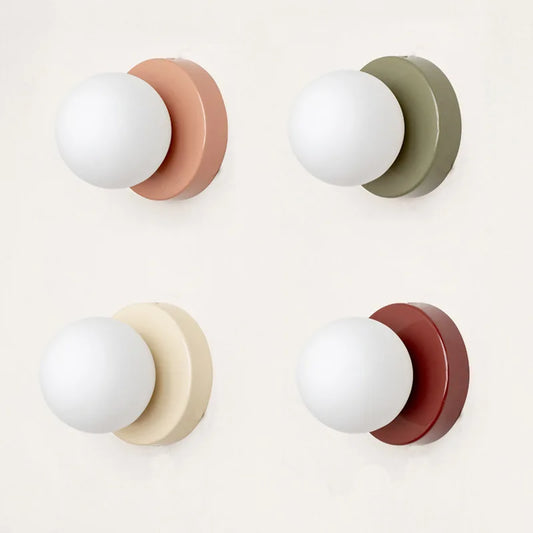 glass outdoor wall sconce, front view on white background