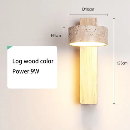 Wabi-Sabi Travertine Rotatable Wall Sconce