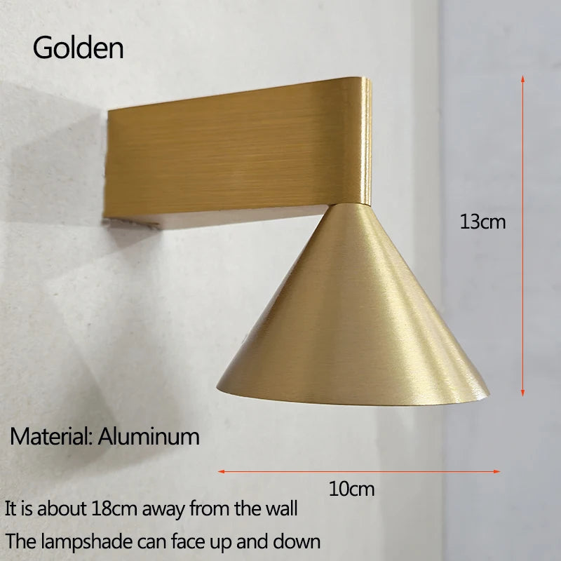 Italian Conical Aluminum Wall Sconce
