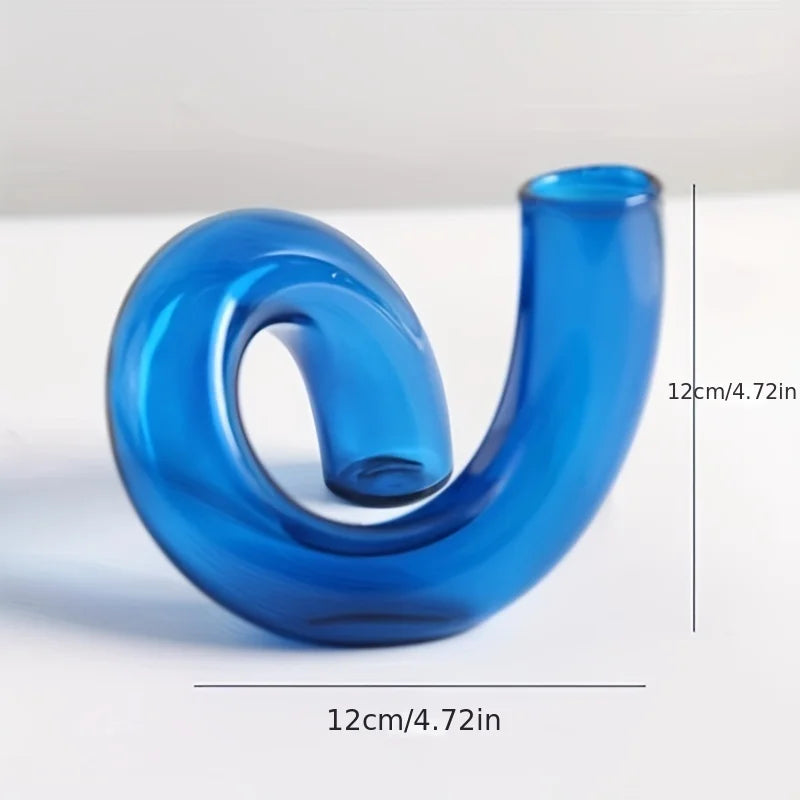 Irregular shaped glass vase Nordic dining room centrepiece
