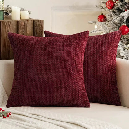Cross-Stitch Chenille Pillow Cover