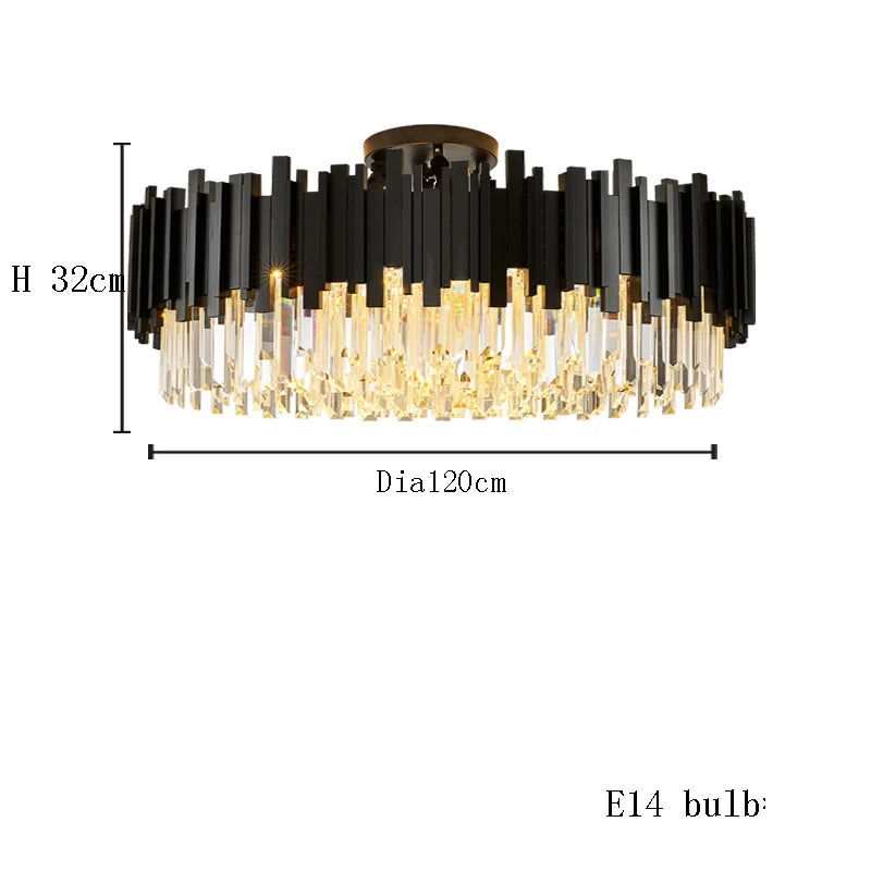 Crystal chandelier at 15.7 in diameter with warm light output
