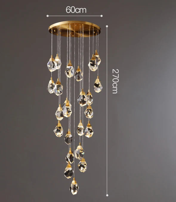 Iron framed crystal chandelier with LED bulbs included, 90 to 260V