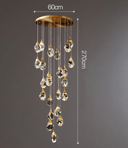 Iron framed crystal chandelier with LED bulbs included, 90 to 260V