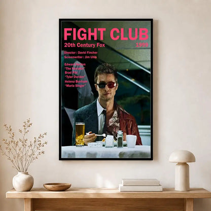 Fight Club Movie Retro Art Canvas Wall Art Poster