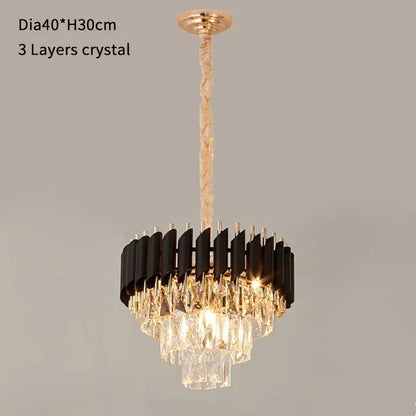 Black crystal ceiling chandelier with touch on off switch, assembly required