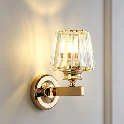 crystal wall sconce, front view on white background