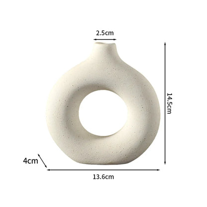 White Nordic Ceramic Flower Vase