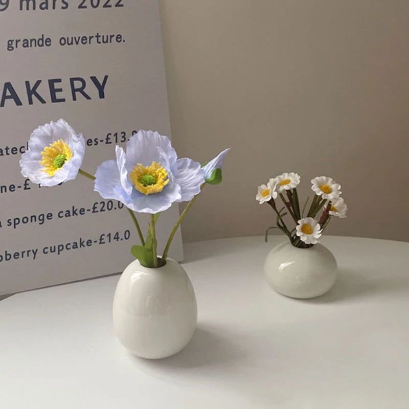 Ceramic flower vase set two pieces Nordic minimalist style