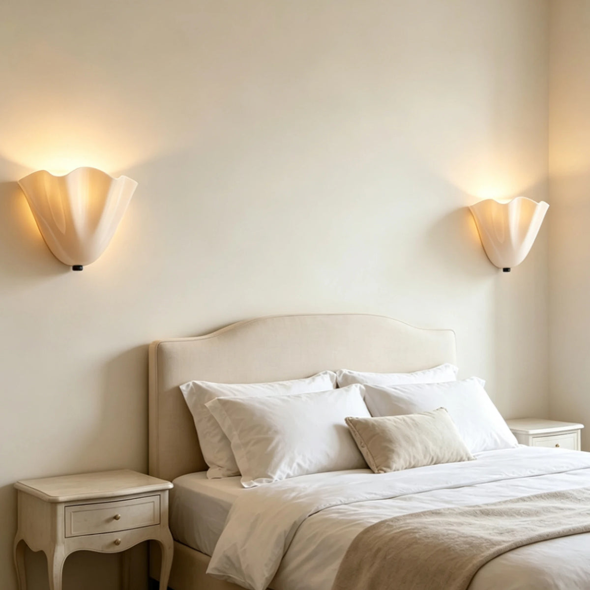 glass wall sconce, close-up of shade and hardware detail