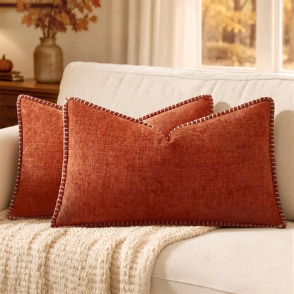 Soft Chenille Lumbar Pillow Cover