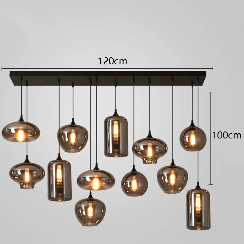 Glass Ring Multi Head Chandelier