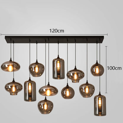 Glass Ring Multi Head Chandelier