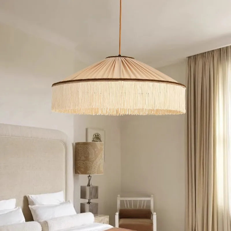 Boho Cloth Tassel Pendant Light