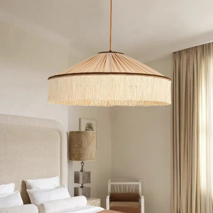 Boho Cloth Tassel Pendant Light