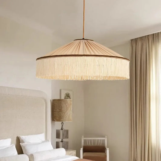 Boho Cloth Tassel Pendant Light