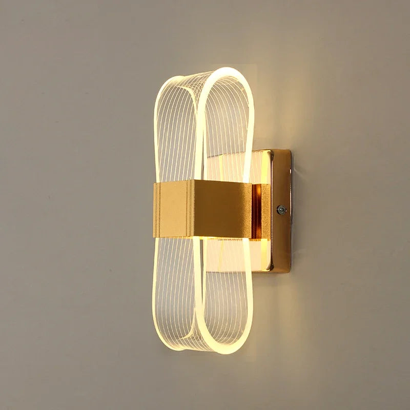 aluminum wall sconce, front view on white background