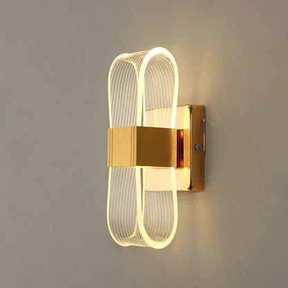 aluminum wall sconce, front view on white background