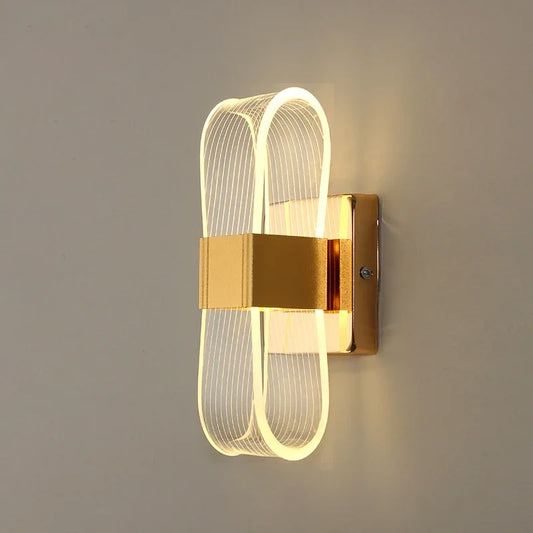 aluminum wall sconce, front view on white background