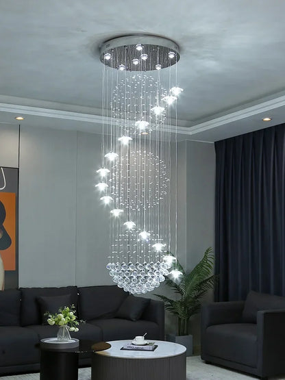 Sixteen flower crystal chandelier at 23.6 in (60 cm) wide in chrome