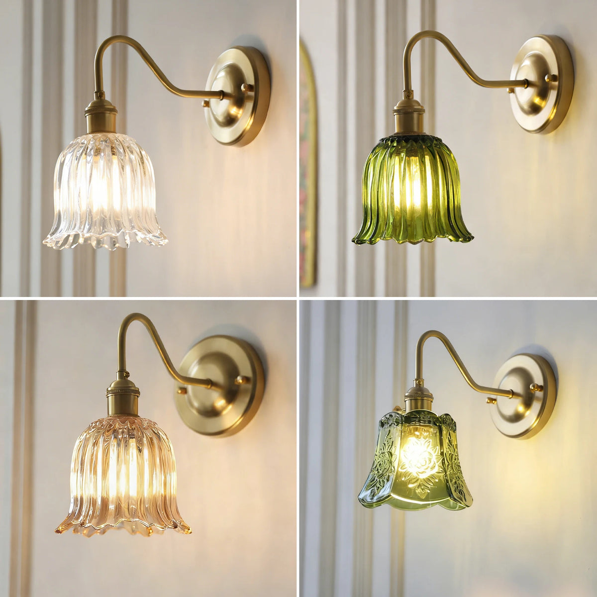 brass wall sconce, close-up of shade and hardware detail