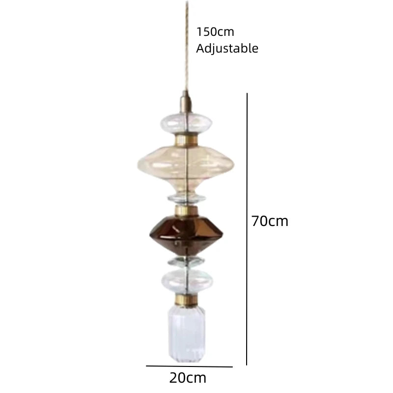 Amber Glass LED Chandelier