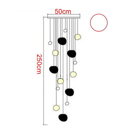 Eleven head round acrylic chandelier for a parlor or a hotel room