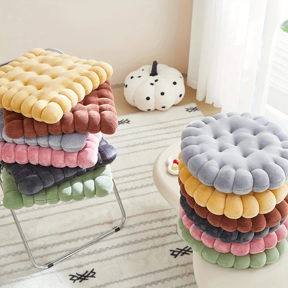 Round Biscuit Plush Seat Cushion