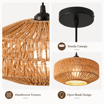 Paper Rope Boho Pendant Light