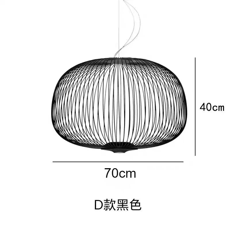 Spoke chandelier at 52 centimetres with cord pendant suspension