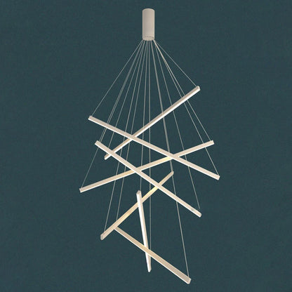 Three head Nordic chandelier in white metal, 23.6 inches wide, 39 inch drop