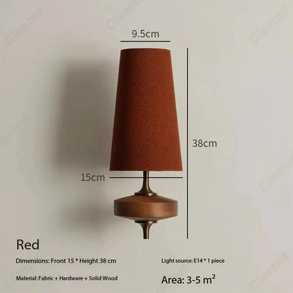 French Japanese Retro Fabric Wall Sconce