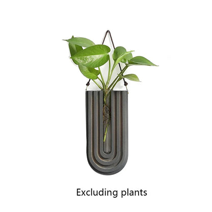 Wooden wall mounted hanging vase hydroponic plant rack home décor