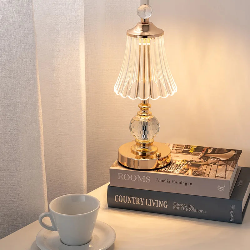 Crystal lamp Type E office restaurant rechargeable display