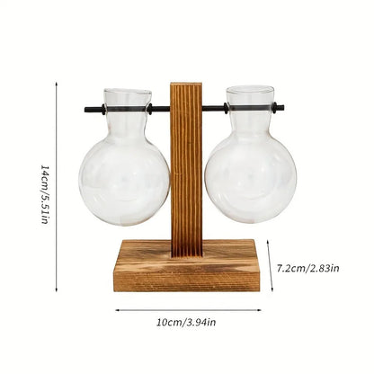 Vintage amber glass hydroponic planter collection in multiple warm color tones
