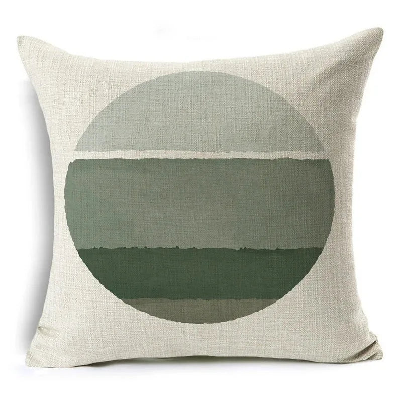 Green Floral Print Pillow Cover