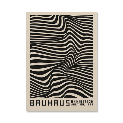 Bauhaus geometric orange sunrise bicycle canvas wall art — multiple size comparison