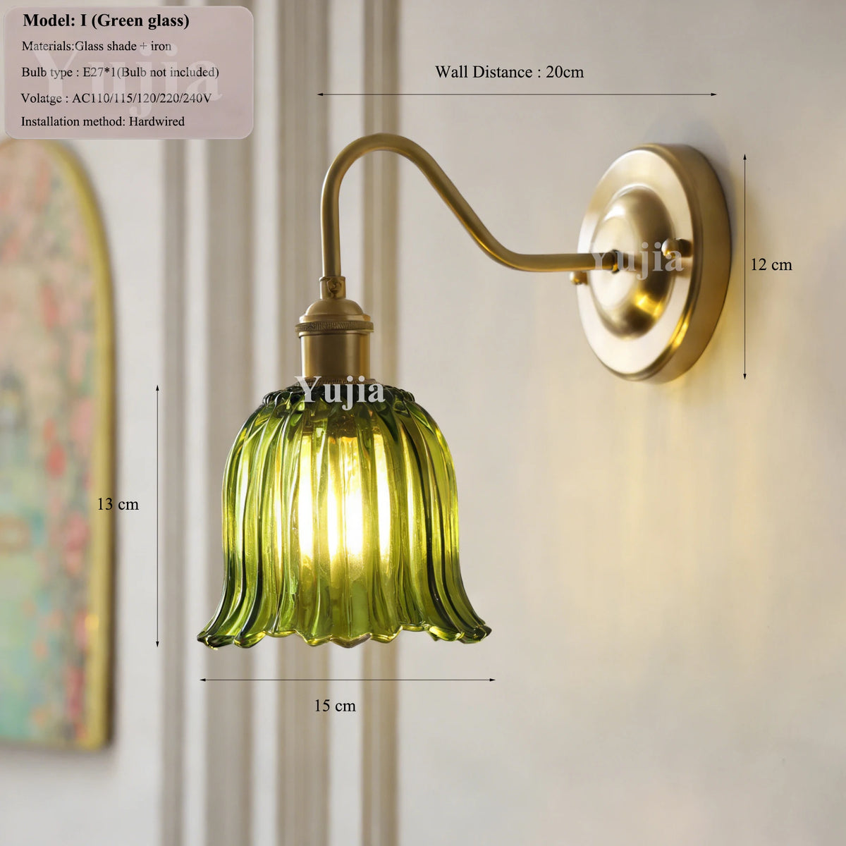 Nordic Brass Glass Switch Wall Sconce