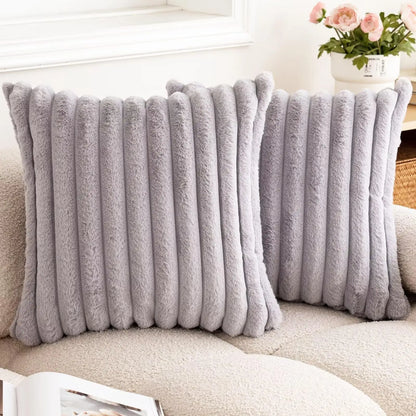Woven Stripe Throw Pillow Cover — styling detail