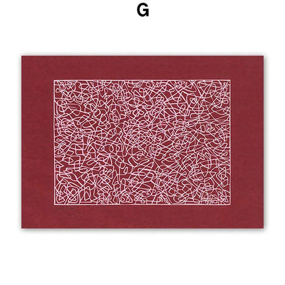 Abstract Floral Line Art Portrait Canvas Wall Art
